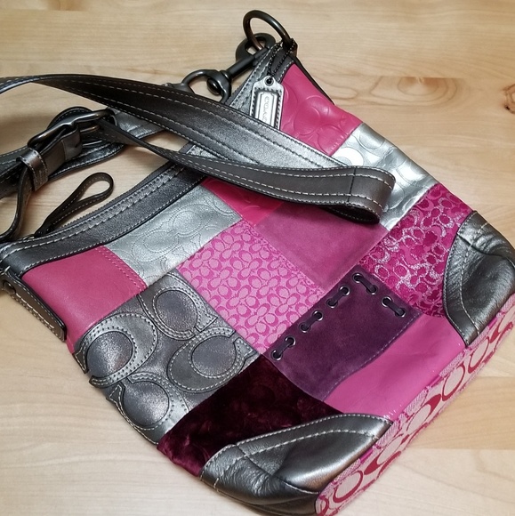 Coach Handbags - COACH | METALLIC PINK & PURPLE CROSSBODY BAG